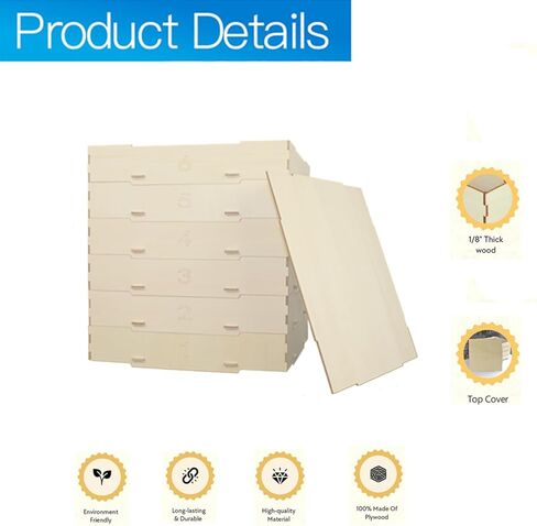 6 صواني فارز صندوق المغربل لكتل ​​البناء، لعبة تخزين كتلة فارز منظم، 5 أحجام مختلفة فارز كتلة فارز المغربل تخزين الطوب لبنات البناء in Kuwait