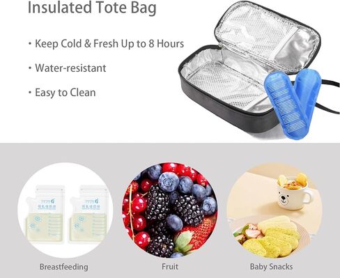 Insulated Breastmilk Cooler Bag with 2 Ice Packs - Breastmilk Cooler Organizer Bag for Daycare, Breastfeeding Mom Travel Outdoor in Saudi Arabia