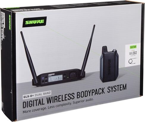 Shure GLXD14+ Dual Band Pro Digital Wireless System - Perfect for Guitar and Bass - 12-Hour Battery Life, 100 ft Range | Includes 1/4" Jack Instrument Cable & Single Channel Receiver in Saudi Arabia