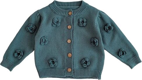 HOOLCHEAN Baby Girls 3D Flowers Cotton Cardigan Sweater in Kuwait