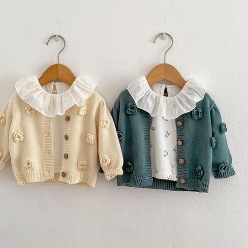 HOOLCHEAN Baby Girls 3D Flowers Cotton Cardigan Sweater in Kuwait