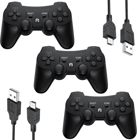 Eagolloar Wireless Controller 4 Pack for PS3, Dual Analog Bluetooth Rechargeable Game Controller for PS3 with Charging Cable,Dual Vibration in Kuwait