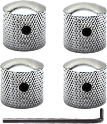 3pcs Metal Guitar Knobs, Electric Guitar Volume Tone Control Dome Knobs,for Fender Telecaster Gibson Les Paul Electric Guitar Bass, Fits 18 Coarse-Spline (Silver) in Saudi Arabia