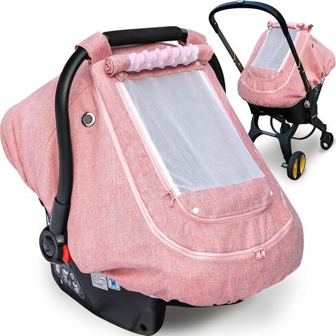 Waterproof Baby Car Seat Cover，YVMVDV Cold Weather Carseat Cover for Babies,Infant Car Seat Cover Canopy for Boy Girls,Windproof Car Seat Canopy for Boys & Girls, Keeps Babies Warm and Cozy (Beige) in Saudi Arabia