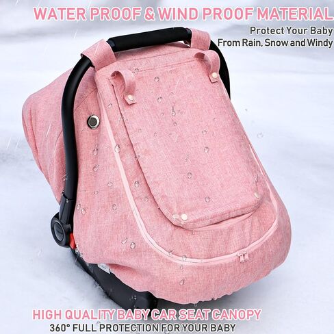 Waterproof Baby Car Seat Cover，YVMVDV Cold Weather Carseat Cover for Babies,Infant Car Seat Cover Canopy for Boy Girls,Windproof Car Seat Canopy for Boys & Girls, Keeps Babies Warm and Cozy (Beige) in Saudi Arabia