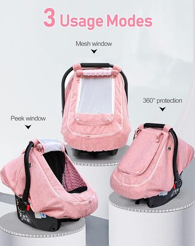 Waterproof Baby Car Seat Cover，YVMVDV Cold Weather Carseat Cover for Babies,Infant Car Seat Cover Canopy for Boy Girls,Windproof Car Seat Canopy for Boys & Girls, Keeps Babies Warm and Cozy (Beige) in Saudi Arabia
