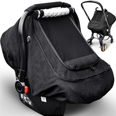 Waterproof Baby Car Seat Cover，YVMVDV Cold Weather Carseat Cover for Babies,Infant Car Seat Cover Canopy for Boy Girls,Windproof Car Seat Canopy for Boys & Girls, Keeps Babies Warm and Cozy (Beige) in Saudi Arabia