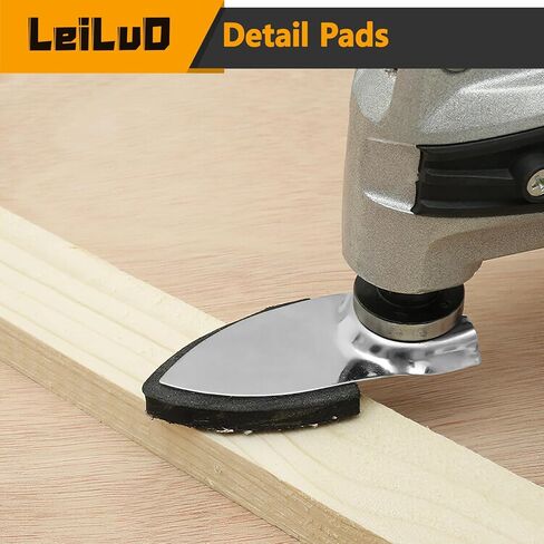 LEILUO 127 Pcs Oscillating Tool Sanding Pad Kit 4 Pcs 3-1/2 Inch Triangle Sanding Pads 120 Pcs Sandpaper 3Pcs Adapters Compatible with DeWalt Dremel Milwaukee and More in Kuwait