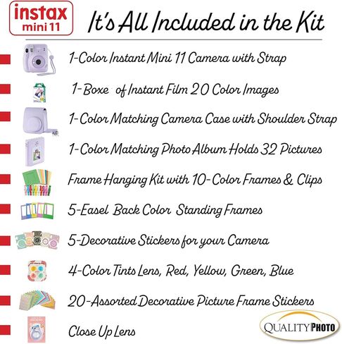 Fujifilm Instax Mini 11 Instant Camera with Case, 20 Fujifilm Films and More Accessories. Bonus Quality Photo Microfiber Cloth (Dusty Pink)… in Saudi Arabia