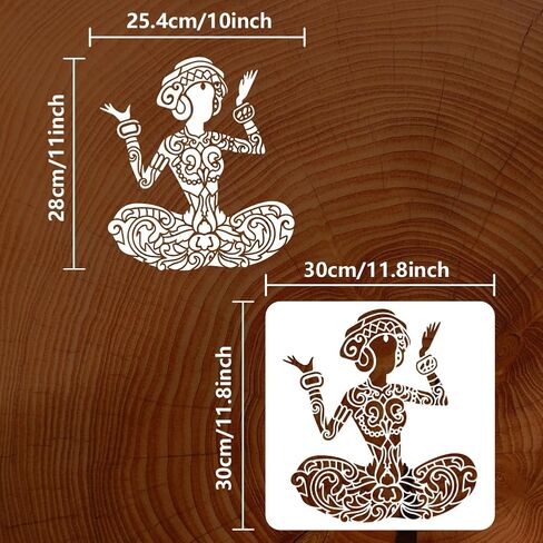 FINGERINSPIRE Skull Woman Painting Stencil 11.8x11.8 inch Reusable Zombie Girl Pattern Drawing Template DIY Skeleton Flower Woman Deoration Stencil for Painting on Wood Wall Fabric Paper Furniture in Saudi Arabia
