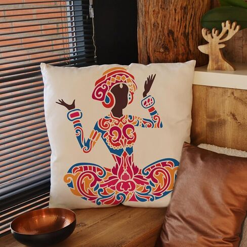 FINGERINSPIRE Skull Woman Painting Stencil 11.8x11.8 inch Reusable Zombie Girl Pattern Drawing Template DIY Skeleton Flower Woman Deoration Stencil for Painting on Wood Wall Fabric Paper Furniture in Saudi Arabia
