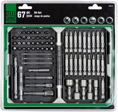 102 pc Premium Security Screwdriver Bit Set with Bonus 1" Adapter + 2.5" Quick Release Chuck, Standard & Tamper Proof Bits, Phillips, Pozi, Slotted, Hex, Torx, Square, Tamper Resistant Star in Saudi Arabia