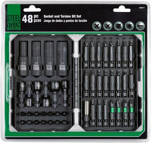 102 pc Premium Security Screwdriver Bit Set with Bonus 1" Adapter + 2.5" Quick Release Chuck, Standard & Tamper Proof Bits, Phillips, Pozi, Slotted, Hex, Torx, Square, Tamper Resistant Star in Saudi Arabia