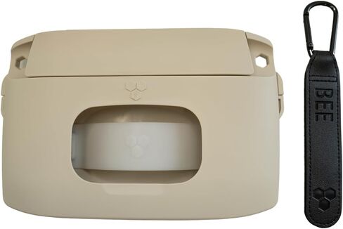 BEEKEEPR Baby Wipes Holder Charcoal w/Brown Strap, On The Go Travel Wipes Case, Holds Up to 60 Wipes, Portable Wipes Dispenser, Includes Temporary Trash Compartment, Dishwasher Safe in Kuwait