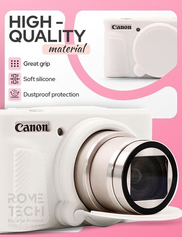 Camera Cover for Canon PowerShot SX730 HS, SX740 HS Digital Camera, Soft Silicone Protective Cover with Removable Lens Cap, Travel Camera Case for Photographers - Pink in Saudi Arabia