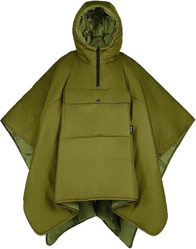 KingCamp Blanket Poncho Hooded Ultralight Water, Warm Camping Blanket Wearable Poncho Ultralight Compact, Camp Poncho Sleeping Bag (Black) in Kuwait