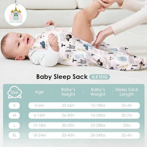 Cute Castle Baby Sleep Sack 0-6 Months - Lightweight 100% Cotton 2-Way Zipper TOG 0.5 Infant Wearable Blanket, Newborn Essentials Toddler Sleep Clothes, 3 Pack(Dark gray, Light gray, Bear) in Kuwait