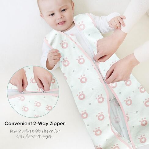 Cute Castle Baby Sleep Sack 0-6 Months - Lightweight 100% Cotton 2-Way Zipper TOG 0.5 Infant Wearable Blanket, Newborn Essentials Toddler Sleep Clothes, 3 Pack(Dark gray, Light gray, Bear) in Kuwait
