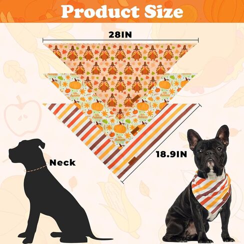 Vehomy 3-Pack Halloween Dog Bandana Pet Halloween Bandanas Reversible Dog Cat Halloween Bandanas Triangle Scarfs Bibs with Spiders Bats Pumpkins Patterns for Puppy Kitten Small Medium Large Dogs in Kuwait