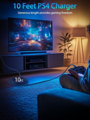15FT PS4 Controller Charging Cable Compatible with Xbox One Controller,PS4 Charger Cord for Playstation-4,PS 4 Slim/Pro,Dualshock 4,Fire Stick,Game Accessories Micro-USB Data Cord for X-box One S / X in Saudi Arabia
