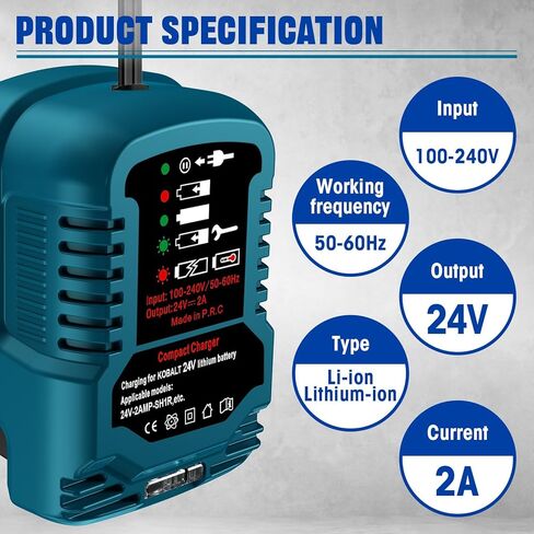 Fast Charger for Snow Joe & Sun Joe 24V Battery Charger Compatible with Snow Joe & Sun Joe 24V Lithium Battery 24BAT-LTX 24VBAT-LTW 24VBAT-LTE 24VBAT-LT in Kuwait