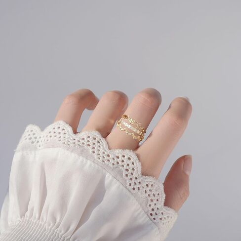 Gold Engagement Rings for Women Non Tarnish Cubic Zirconia Fake Engagement Ring Dainty Gold Stackable Rings Set for Women Wedding Jewelry Gifts in Saudi Arabia