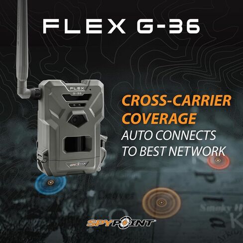 SPYPOINT Flex G-36 Camo - Outdoor Cellular Trail Camera,1080p Video with Sound, 36 Megapixels, 0.3S Trigger Speed, 100 Flash and Detection Range with Improved Battery Life in Kuwait