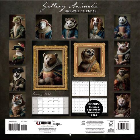 Turner Licensing Gallery Animalia 12x12 Photo Wall Calendar in Saudi Arabia