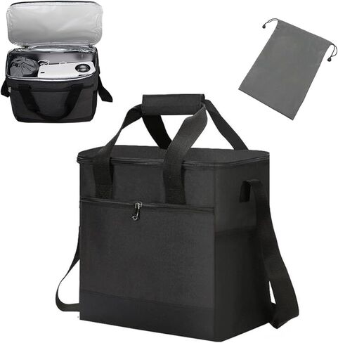 Projector Bag, Projector Case with Cable Storage Bag Large Capacity with Adjustable Strap & Handles Front Pocket & Double Side Pocket Projector Travel Carrying Bag Compatible with Most Projectors in Kuwait