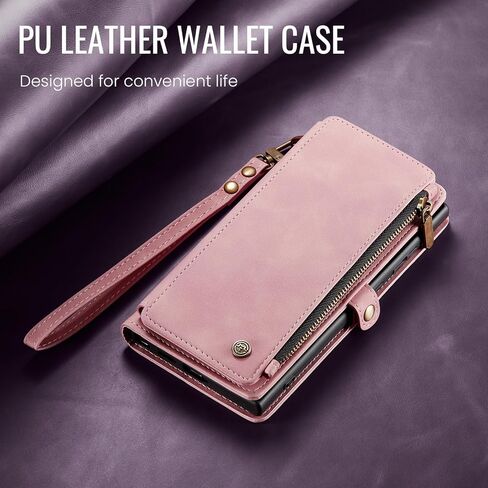 Defencase Compatible with Galaxy Note 9 Case Wallet with RFID Blocking Card Holder for Women Men, PU Leather Magnetic Snap Flip Zipper Strap Phone Case Fit for Samsung Galaxy Note 9, Black in Kuwait