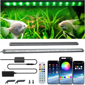 Smart Aquarium Light with App Timer, Dynamic Lighting Landscape for 11-15 Inches Fish Tank, 7/24 Auto Power On/Off, RGBW Full Spectrum Aquarium Lighting (2024 Upgraded Version)