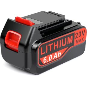 20V Max 6.0Ah Replace Battery for Black and Decker LBX4020 with PCC692L Replace Charger, 20V 6000mAh Lithium Battery with 20V Max Charger Compatible with Black and Decker LBX20 LBXR20-OPE