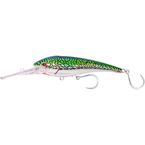 Nomad Design DTX Minnow 220 with Patented Autotune System - Distressed Baitfish Swimming Action, BKK Diablo 5X Singles 13/0 Hooks, 220 SNK 9, 50ft, Sardine