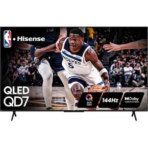 تلفزيون هايسنس فئة QD7 مقاس 65 بوصة QLED 4K UHD Google الذكي (65QD7N، موديل 2024) - QLED، 144 هرتز أصلي، معدل الحركة 240، مصفوفة كاملة مباشرة، وضع الألعاب الاحترافي، توافق Alexa in Kuwait