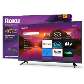 Roku Smart TV 2025 – 40-Inch Select Series, 1080p Full HD TV – RokuTV with Voice Remote – Flat Screen LED Television with Wi-Fi for Streaming Live Local News, Sports, Family Entertainment