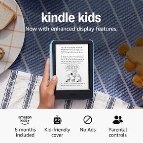 New Amazon Kindle Kids (16 GB) - If it breaks, we will replace it, includes ad-free books and cover, with glare-free display, faster page turns - Ocean Explorer
