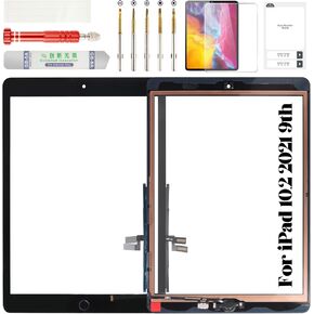 استبدال شاشة iPad 10.2 2021 لجهاز iPad 9 9th Gen 2021 لأجهزة iPad 10.2" 9th استبدال محول الأرقام بشاشة تعمل باللمس A2602 A2603 A2604 A2605 مع زر الصفحة الرئيسية أبيض (بدون شاشة LCD)
