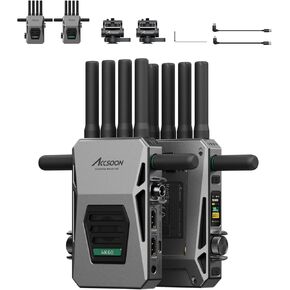 Accsoon CineView Master 4K Wireless Transmitter Receiver 4K60P SDI HDMI Video Transmission System with 2.4GHz+6GHz+5GHz Tri-Band+DFS, 25ms Latency, Allow 1 Wired iOS Device+4 Wireless Monitoring