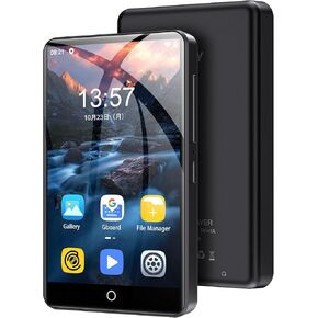 80GB MP3 Player with Bluetooth and WiFi, Android Player with Speaker Mp3 & Mp4 Music Player with Spotify, Amazon Music, Deezer, Browser, 4.0" Touch Screen, Download Music, FM Radio,Up to 512GB(Black)