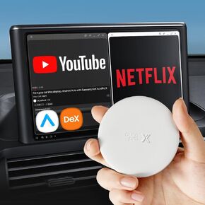 AutoPro X Android Auto Wireless Adapter Samsung DeX - Wireless Android Auto Adapter YouTube, Netflix in Car Streaming Device - Car Streaming Box - Wireless Android Auto Car Adapter - Your Road Mate