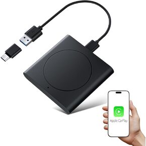 Wireless CarPlay Adapter 2024 Upgrade Bluetooth Car Play Adapter Plug and Play Car Adapter Converts Wired to Wireless CarPlay Car Control Adapter Stable Connection No Latency for Apple iPhone iOS10+