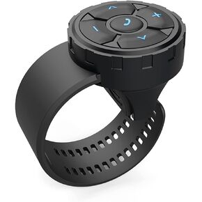 Shkalacar Media Button Remote Control, Bluetooth Steering Wheel Strap Type Phone Controller for Car Bike Motorbike, Compatible with iPhone Samsung Galaxy Any Android Device, Music and Call BT