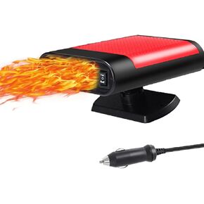12 Volt Heater For Car 150W Fast Heating Cooling Fan Defogger & Defroster 360° Rotation Portable Car Heater That Plugs Into Cigarette Lighter Small Air Heat GRAY02