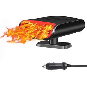 سخان سيارة محمول 12 فولت 150 وات، دوران 360 درجة 3 في 1، تسخين سريع، مروحة تبريد، مزيل الضباب ومزيل الصقيع مع وظيفة الروائح، ولاعة السجائر، سخان هواء صغير - أسود in Kuwait