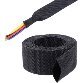 2 in 1 Ratio Heat Shrink Braided Sleeving, Flat Wire Insulation Protection, Automotive Braided Protective Sleeve, Abrasion Resistance (3/4"-18Ft)