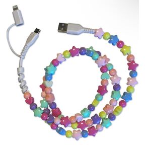 USB Phone Charger C Cable I Phone Universal Charger Cable USB Car Charger Cute Phone Charger Cargador De Telefono Christmas Stocking Stuffer Car Accessories Bead Charger
