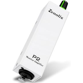 P2 Portable in Ear Monitor Amplifier, Headphone Amp with XLR/TRS Inputs 3.5mm Output, Headphone Amplifier with Durable Belt Clip, Stereo/Mono Switch for Drummers, Guitar, Keyboardists, White