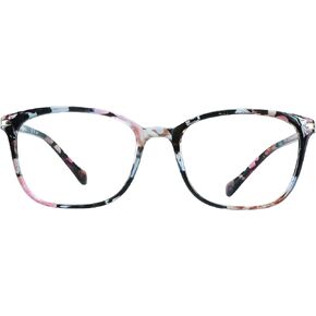 VisionGlobal Blue Light Blocking Glasses for Women, Anti Eyestrain, Computer Reading, TV Glasses, Stylish Square Frame, Anti Glare(+5.00 Magnification)