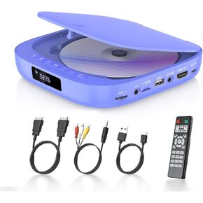 مشغلات DVD للتلفزيون Desobry Mini DVD Player HDMI RCA Output 1080P HD جميع المناطق مشغل DVD مجاني مع جهاز تحكم عن بعد، مشغل DVD مدمج للتلفزيون الذكي يدعم بطاقة USB/TF، PAL/NTSC in Kuwait