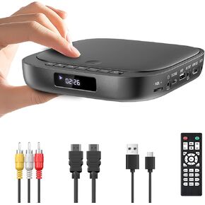 DVD Players for TV, Desobry HD 1080P Mini DVD Player, Region Free DVD Player with USB/TF Card Input, HDMI DVD Player with HDMI/RCA Cable, Compact DVD Player Integrated PAL/NTSC